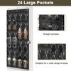 Shoe Storage Bag Behind Door Hanging Large Capacity 24 Transparent Pockets Great Load Bearing Shoe Organizer Home Dorm Sundries Holder with 3 Hooks