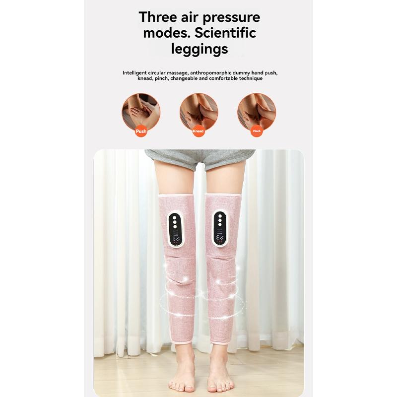 Электрический массажер для ног с воздушной подушкой, компрессионный портативный массажер с 3 скоростями, горячий компресс для бедер и голеней, обертывание на 360°, расслабление мышц