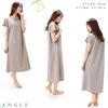 ON NISHIKI Maternity Dress with Nursing Short Cotton Jersey Long for or Loungewear Opening, Sleeves, Summer, 100% Knit, Skin-Friendly, Length,