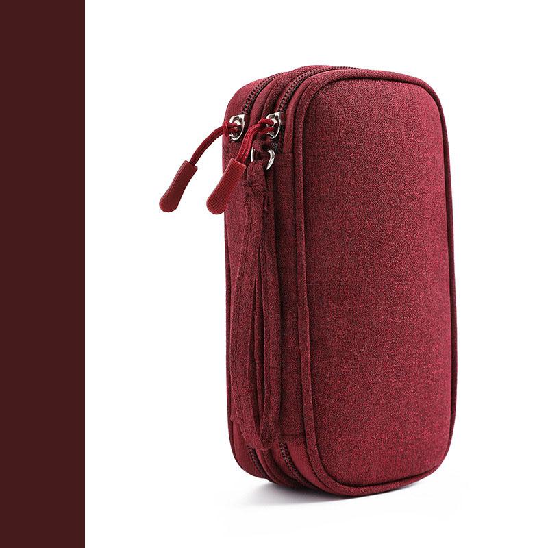 Дорожный органайзер, сумка для кабеля, чехол для электронных аксессуаров, портативный водонепроницаемый двухслойный чехол для хранения кабеля