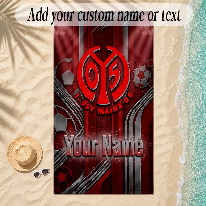 Beach TowelMainz 05 Custom Name Text Personalized Soft Towel for Beach Pool Indoor Home Decor Gift