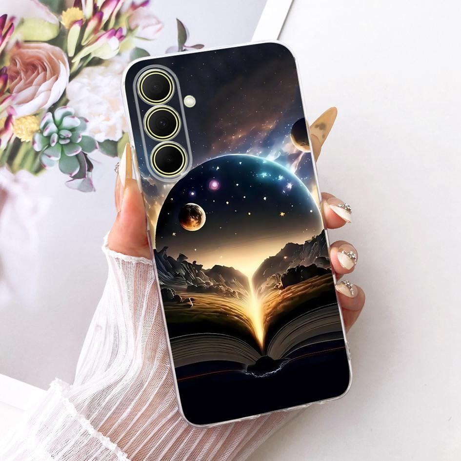 Чехол для Samsung Galaxy A17 A37 A57 5G Чехол Новый Стильный Цветок Прозрачный Мягкий Силиконовый Чехол для Телефона для Samsung A 17 A 37 A 57 Бампер