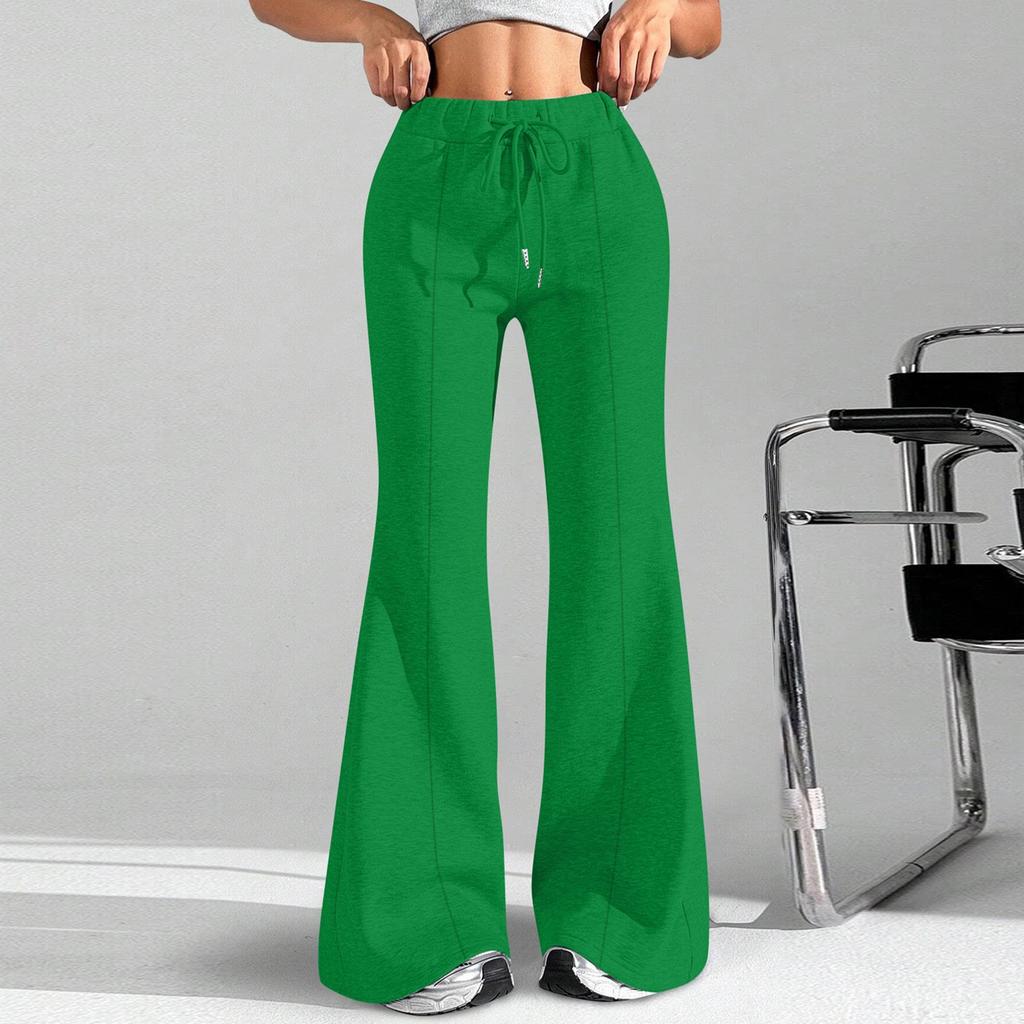 Женские модные свободные брюки-карго с завязками на талии, однотонные, расклешенные