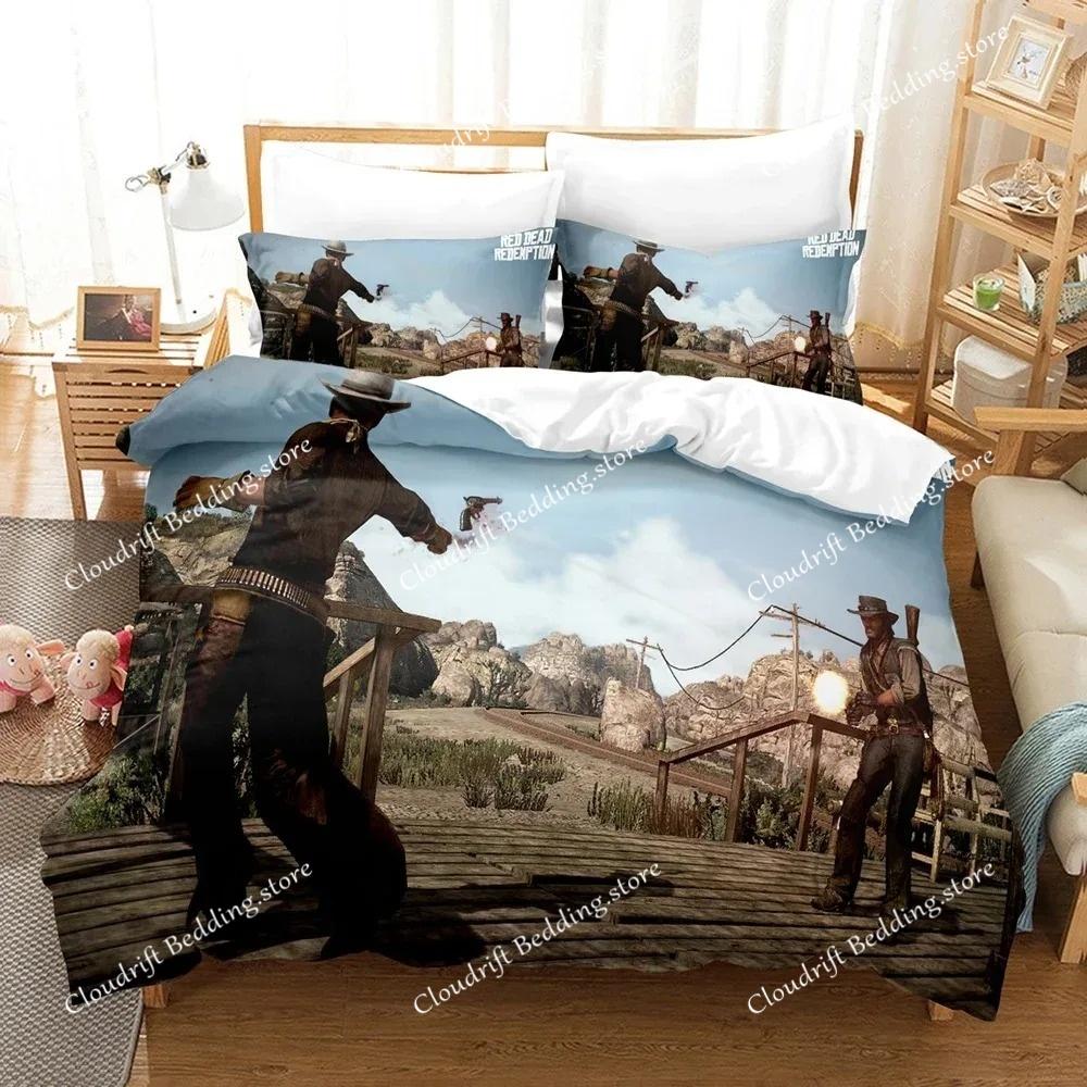 Модные 3D Red Dead Redemption комплекты постельного белья пододеяльник с наволочкой Twin Full Queen King постельное белье постельное белье
