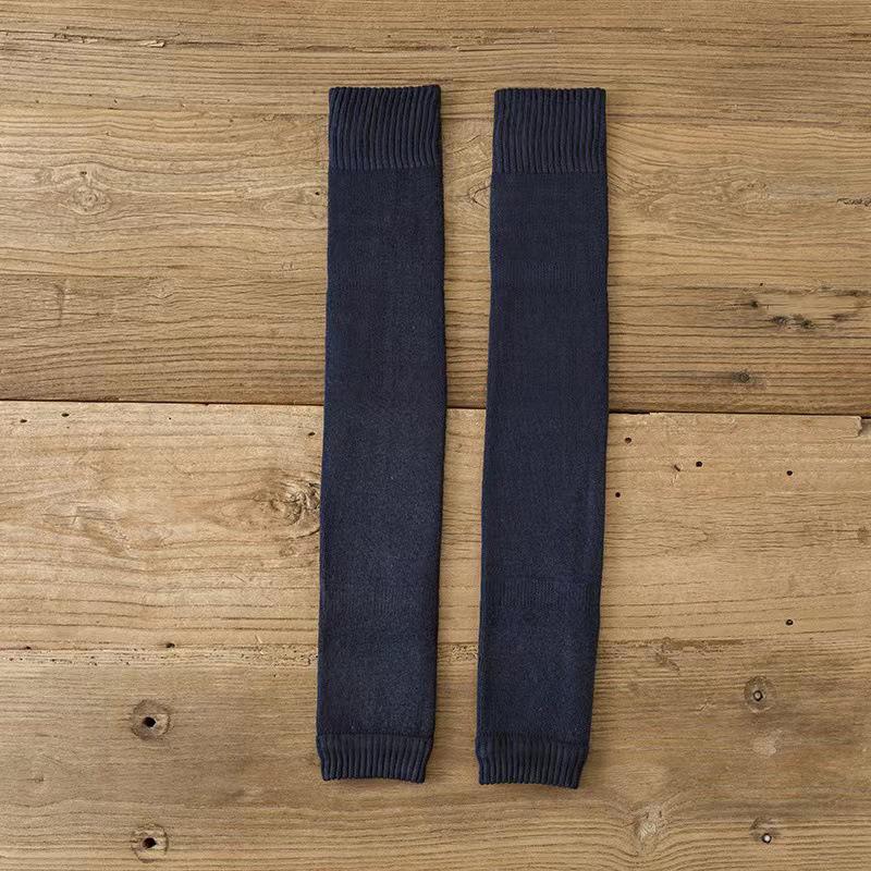 Зимние однотонные утепленные наколенники выше колена, теплые флисовые длинные носки