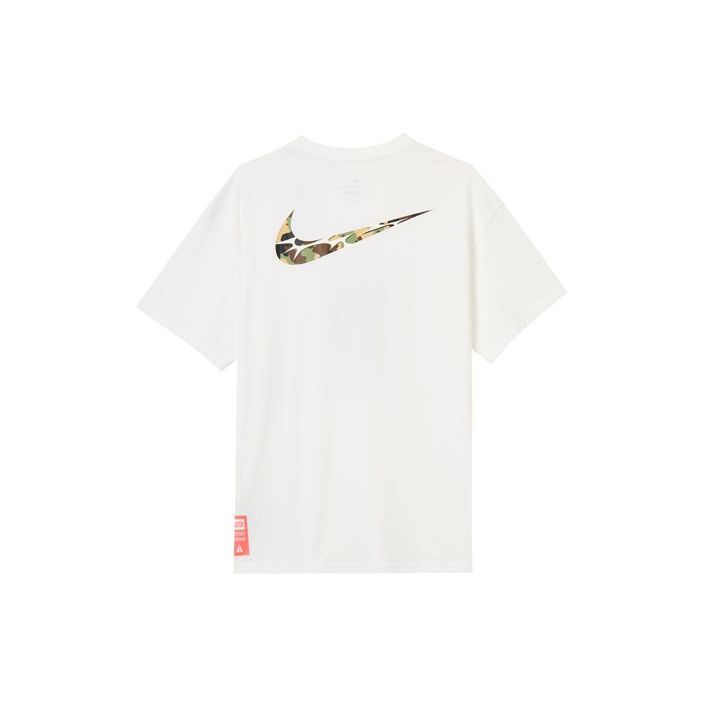 Nike Футболка с круглым вырезом и графическим принтом, короткий рукав, мужские топы, белый цвет HQ1577-100