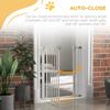 Metal 74-80cm Adjustable Pet Gate Safety Barrier w/ Auto-Close Door White