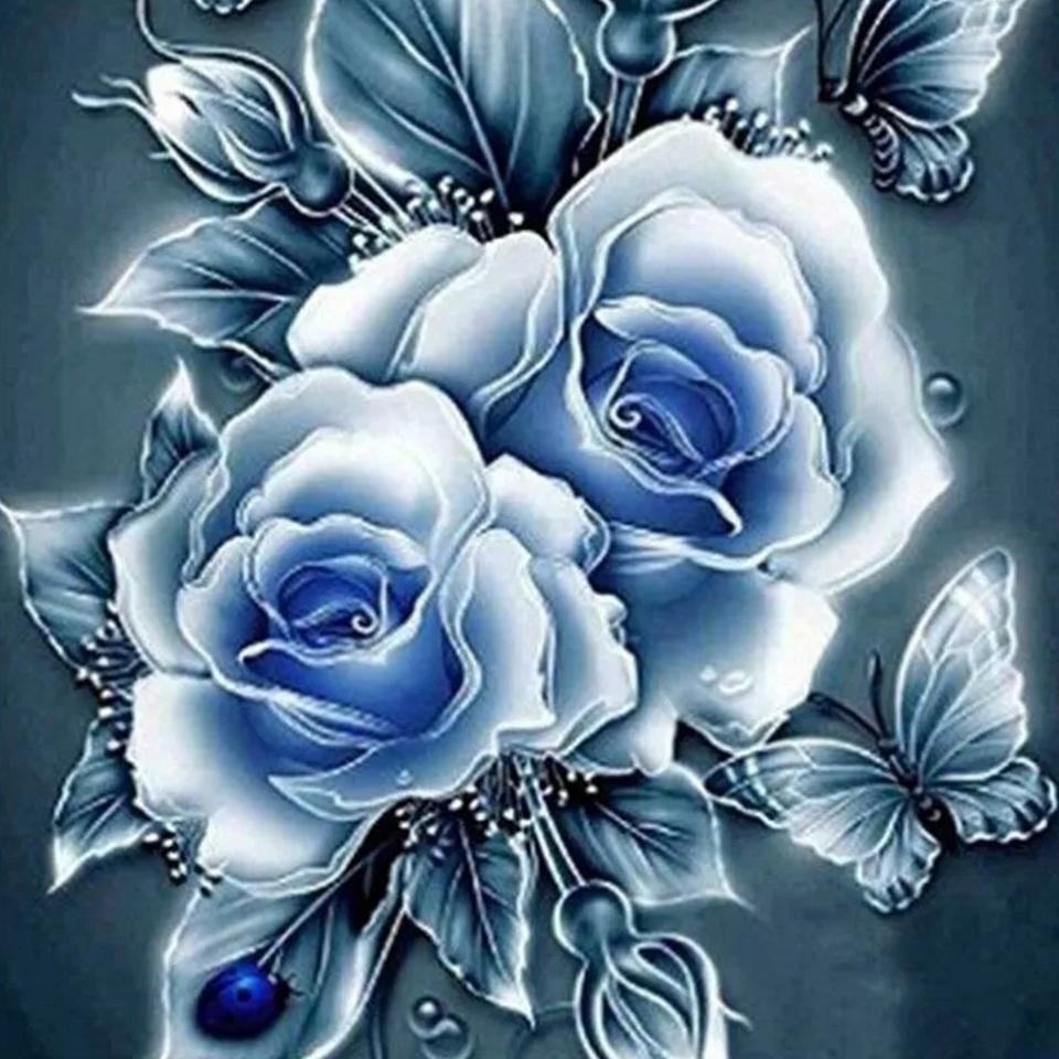 Colorful Diamond 5DDIY Painting Embroidery Animal Flower Picture Rose Mosaic Butterfly Cross Embroidery Wall Home Decoration