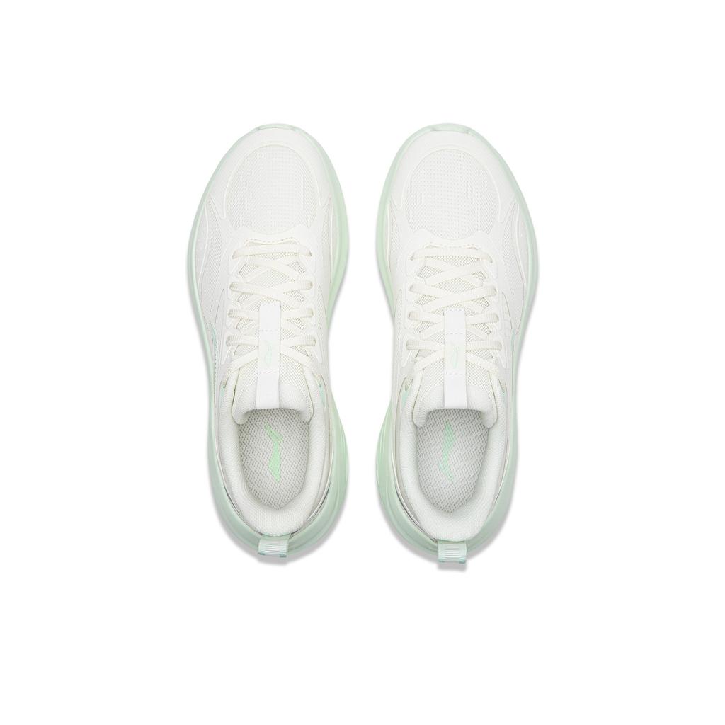 Li Ning Ling Bo V2 Толстая подошва Увеличение роста Мягкая амортизация Кроссовки для бега Женские кроссовки Молочно-белый ARSV104-2