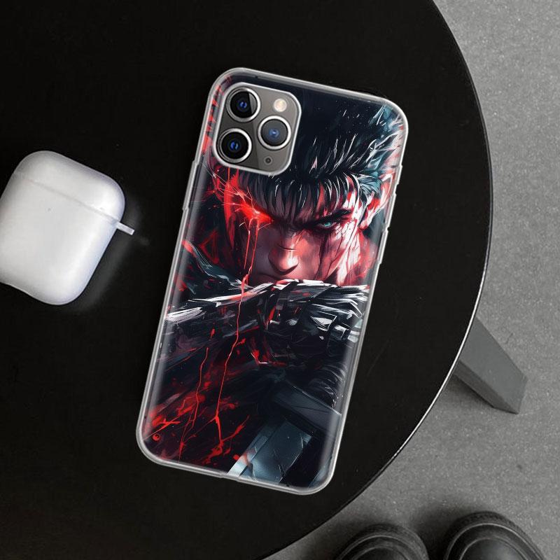 Чехол для телефона Аниме Берсерк Гатс для iPhone 11 12 13 Mini 14 15 Plus 16 Pro Max 17 Air 7 8 + SE Художественный Индивидуальный Fundas 11 1