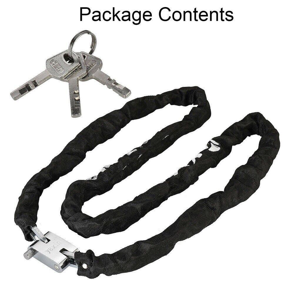 Cycling Accessories With Key Security Reinforce Safe Metal Anti-Theft Bicycle Lock Bike Chain Lock