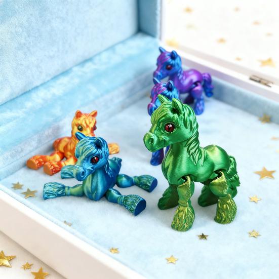 3D-печатная лошадь-украшение, милая шарнирная фигурка лошади, гибкая игрушка-непоседа в виде животного для интерактивной игры, снятия стресса и демонстрации