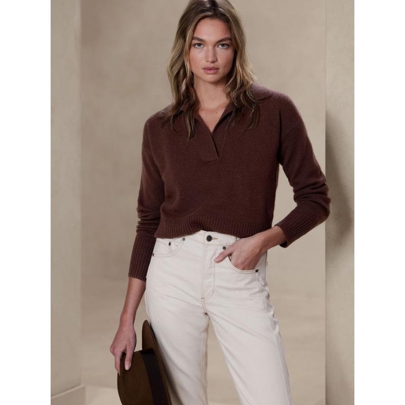 Autumn Winter Polo-neck Solid Color All-match Bottomed Knitting Top Women Casual Fashion Pullover Sweater