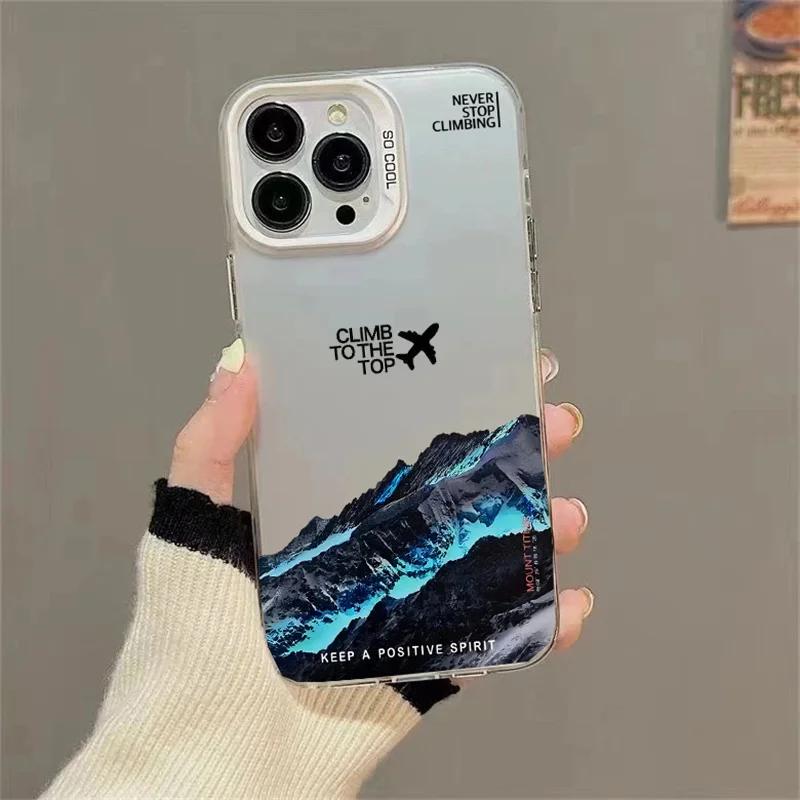 Чехол 'Снежная гора и самолет' для IPhone 17 14 16 15 12 11 Pro Max 13 16E 17E Air Plus Противоударный и противоскользящий чехол