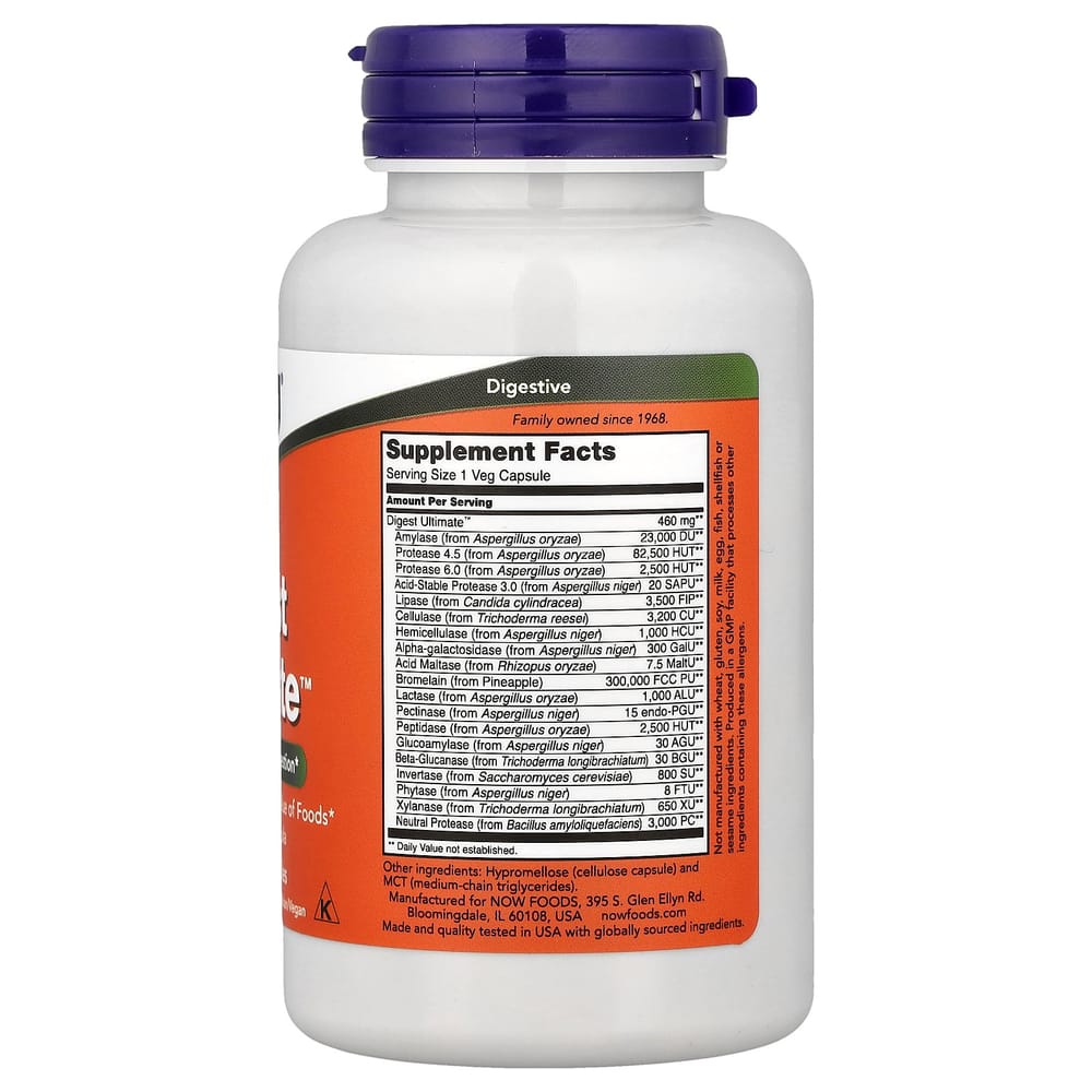 NOW Foods Digest Ultimate Veg Capsules, 120 Count