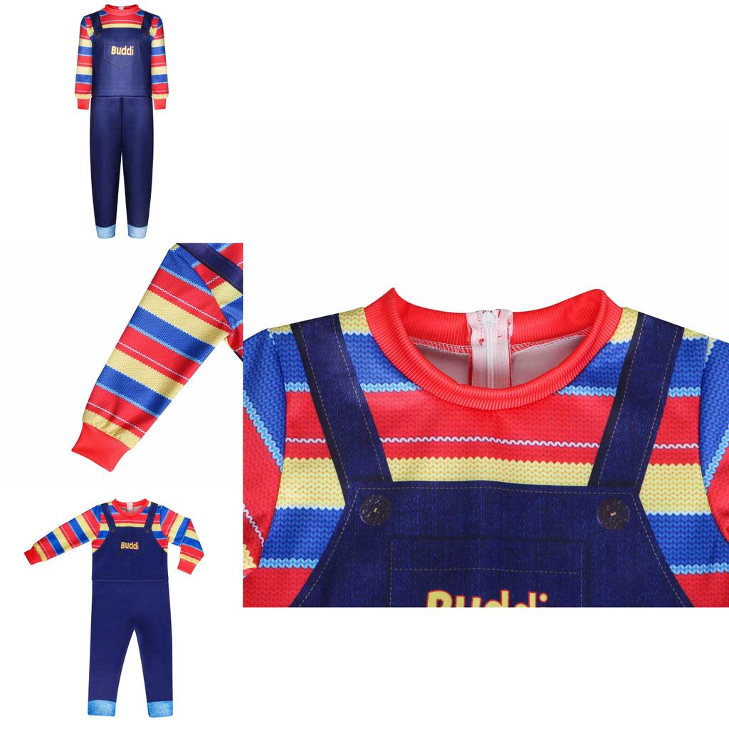 Детский костюм Чаки из фильма «Детские игры» для косплея, страшный комбинезон для Хэллоуин-вечеринок