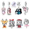 Новые медные подвески Милая матрешка Саламандра Розовый кулон Подходят для оригинальных бусин DIY Для женских украшений