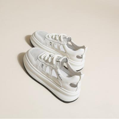 Женские белые туфли с толстой подошвой из дышащей сетки, новые летние внутренние туфли Match Match, тонкие спортивные повседневные туфли Borad