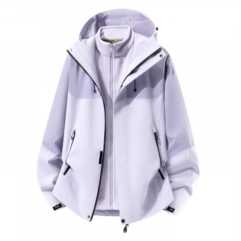 Mens Womens 3-in-1 Detachable Waterproof Windproof Hiking Jacket With Removable Fleece Liner Winter Outdoor Activities