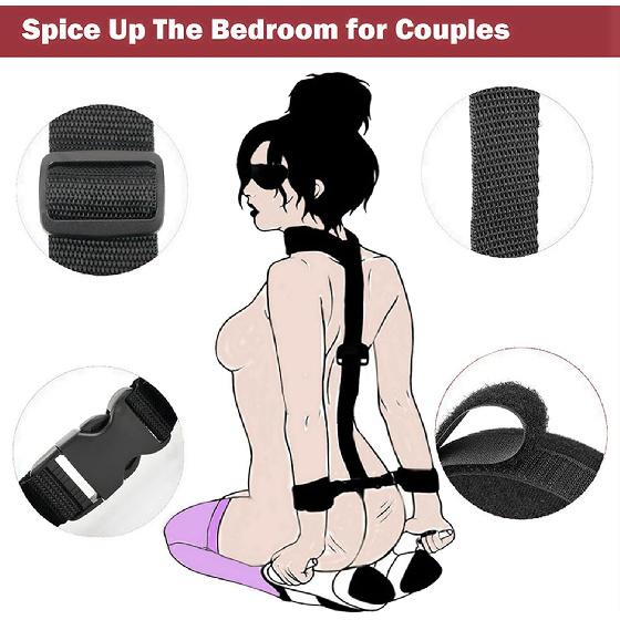 BDSM Sex Toys Bondage Kit Straps Cuff Bondaged Rope Cord & Rope Kit Sweater | Bondaged Tie Downs Kit Women Bed Restraint for Queen Sized Bed