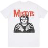 Футболка Misfits Новинка Череп Скрещенные Руки для Фанатов Рок-Группы Футболка Классическая Известные Монстры Футболка Унисекс Подростковая Посадка Белый