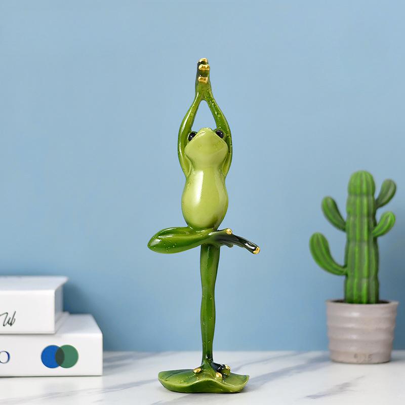 Самодисциплинированная йога Лягушка Пастораль Изделия из смолы Украшения Тумбы под телевизор Винные шкафы в фойе Животные Веселая атмосфера Украшения