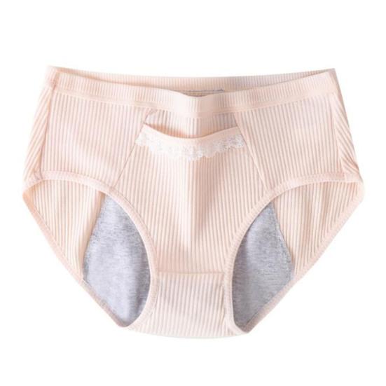 Женские трусы с кружевным декором, сплошной цвет, мягкие антисептические мягкие дышащие трусы больших размеров с высокой талией, треугольные карманы для менструации, женские трусики, трусы