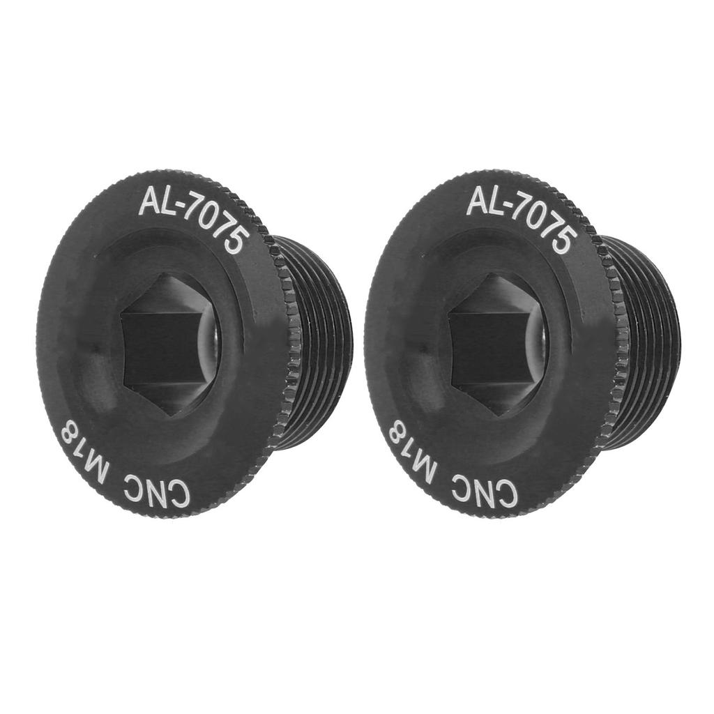 2Pcs Mountain Bike Crank Arm Fixing Bolts Bicycle Aluminum Alloy Crank Cover Screw CapM18 Black