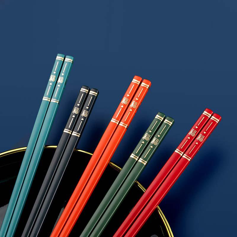 5 пар корейских палочек для еды, нескользящие палочки для еды, суши, многоразовый сплав, набор китайских палочек для еды, посуда из здорового сплава, столовые приборы