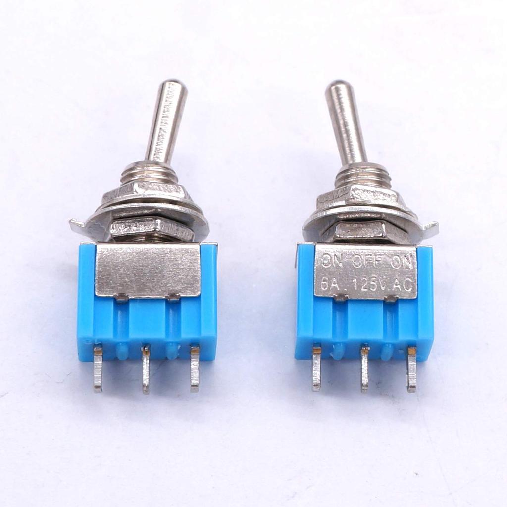 10Pcs/Set DIY Toggle Switch ON-OFF-ON 3Pin 3 Position Latching MTS-103 AC 125V/6A 250V/3A Power Button Switch Car