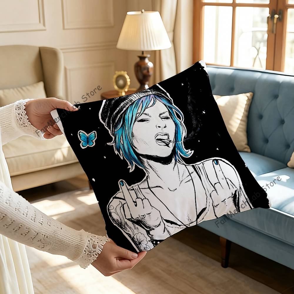 Game LLife Is Strange Anime Pillow Case Antidustmite Pillowcase Invisible zipper silky short plush Sofa cushion cover