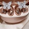 Creative Butterfly Earphone Clips Artificial Crystals Earphone Decorations  Personal Accessories