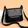 Сумка с откидным верхом, Модная и простая, Сумка через плечо из мягкой кожи, Многослойная сумка большой вместимости