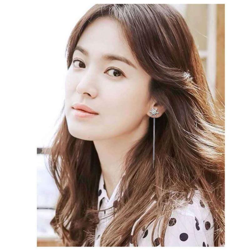 2023 корейские универсальные украшения, модные рождественские серьги со снежинками, элегантные длинные серьги с кисточками и блестящими бриллиантами для девочек