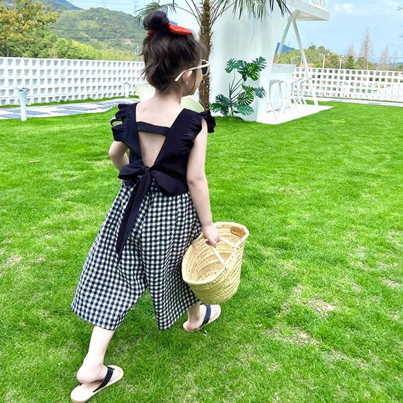 Топ с летающими рукавами для девочек, квадратный вырез, приятный для кожи и дышащий