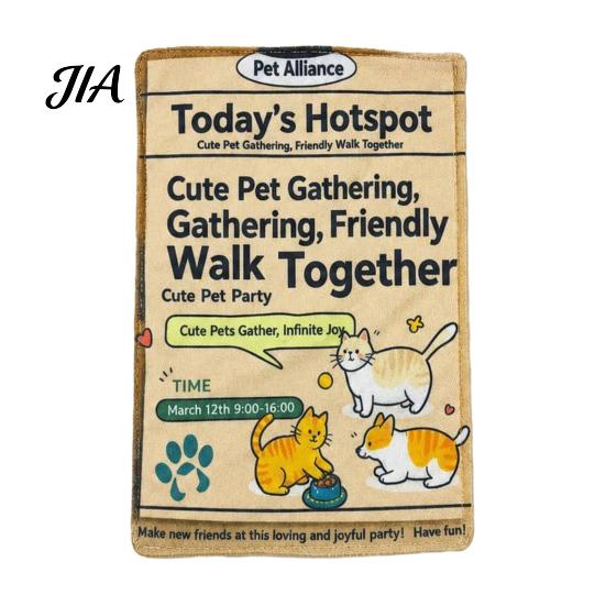 Pet Accessories for Indoor Active Fun Crinkle Newspaper Dog Toy, Oxford Fabric Washable Chew Toy with Durable Puppy Toys Daily Training Paper,