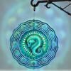 360 Degree Swivel Hook 10 Inch Hanging Wind Spinner Vibrant Blue Green Metallic Art for Outdoor Balcony Garden Decor All Seasons Gift