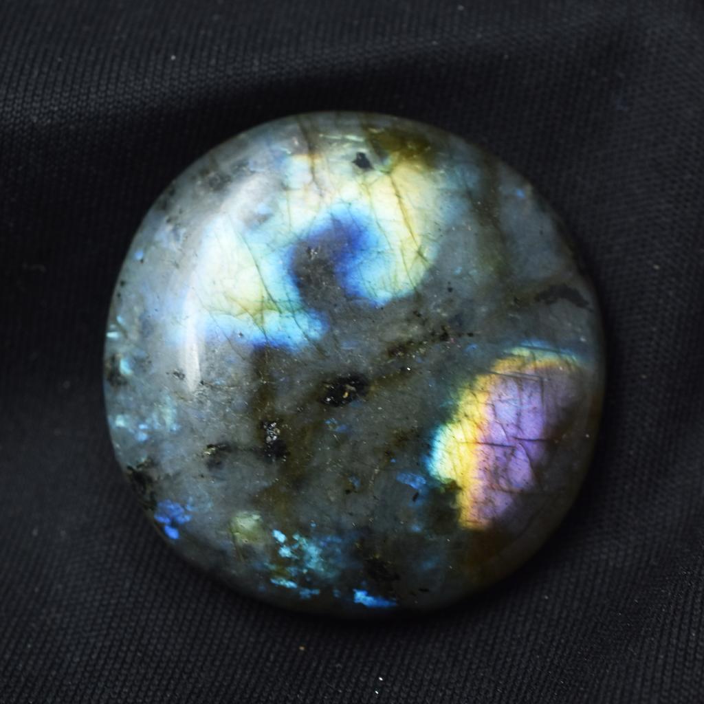 Natural Labradorite Loose Gemstone Round Shape 72.50 ct for Jewelry Making and Gem Collections