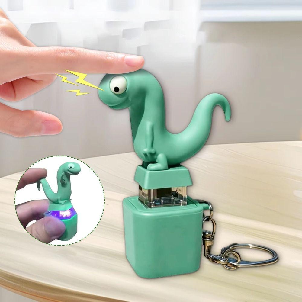 Colorful Lights Lizard Voice Key Ring With LED Lizard Sounds Pendant Backpack