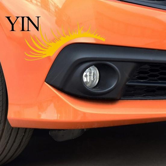 Exterior Car Decoration Accessories 2 Pairs Headlight Eyelash Stickers, Funny Auto Headlamp Decals, Waterproof Vehicle Decals Adhesive Cute