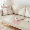 Коврик для дивана из хлопчатобумажной ткани, лоскутный бантик, чехол для дивана в пасторальном стиле, четыре сезона, подушка для дивана, нескользящий комбинированный чехол для дивана