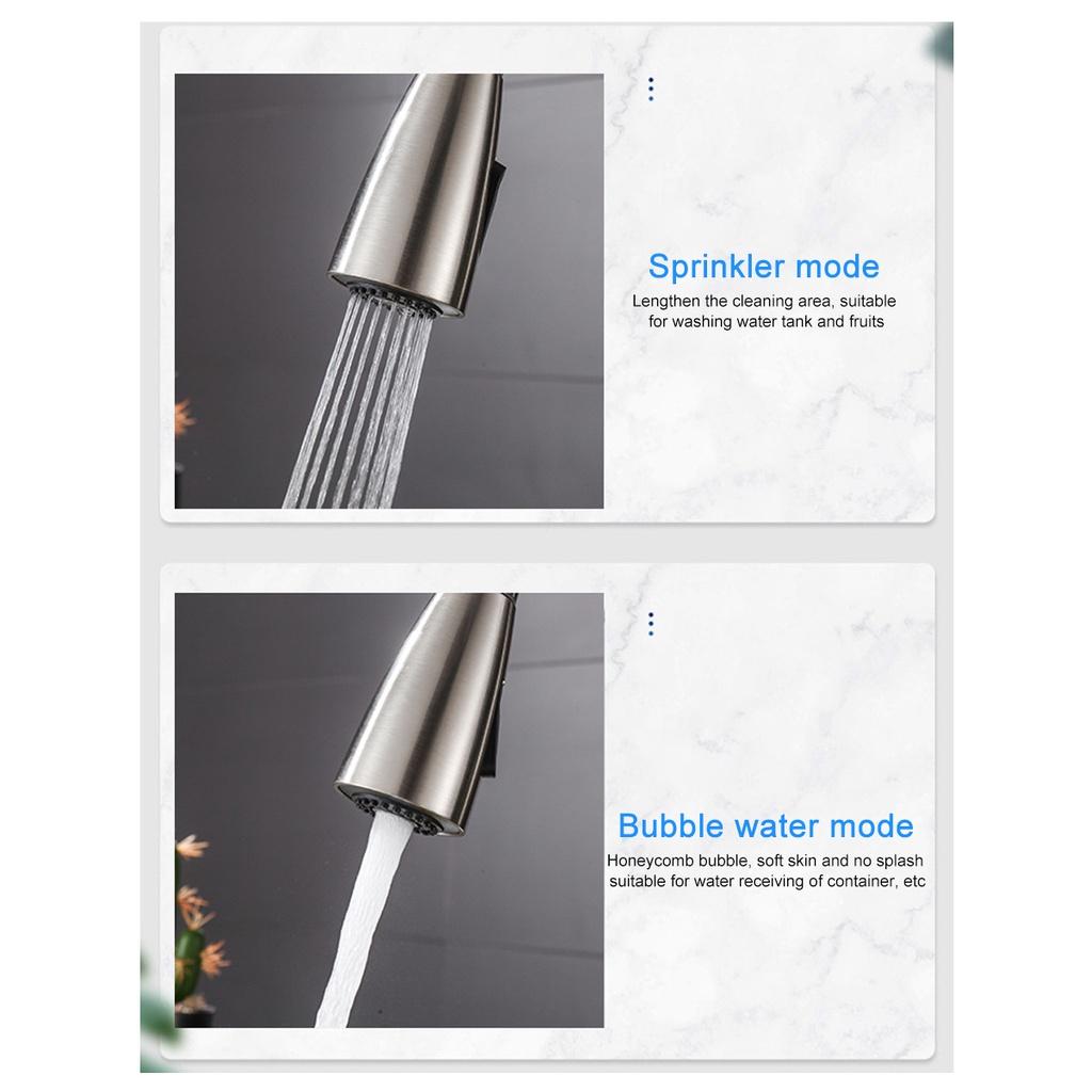 Вращающийся серебристый из нержавеющей стали выдвижной смеситель для раковины, кухонный смеситель для воды, краны для холодной и горячей воды, головка-лейка