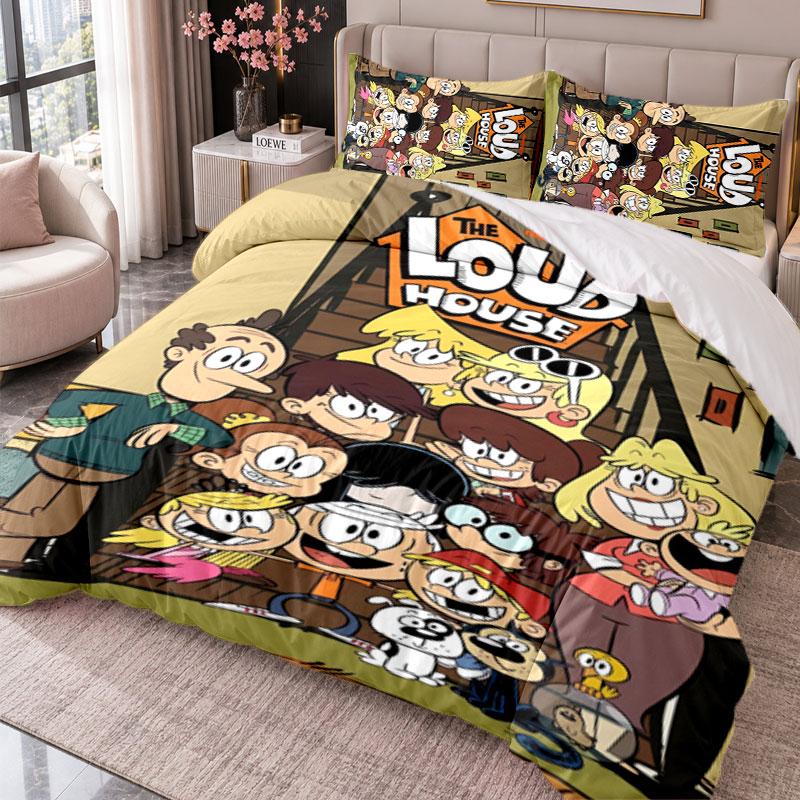 The Loud House 3Pcs Bedding Set Duvet Cover With Two Pillowcases For Bedroom Home Decoration