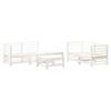 VidaXL Salon de Jardin 6 pcs, Canapé avec Repose-pied, Ensemble de Meubles avec Table Basse Patio Terrasse, Rustique, Blanc 3186201