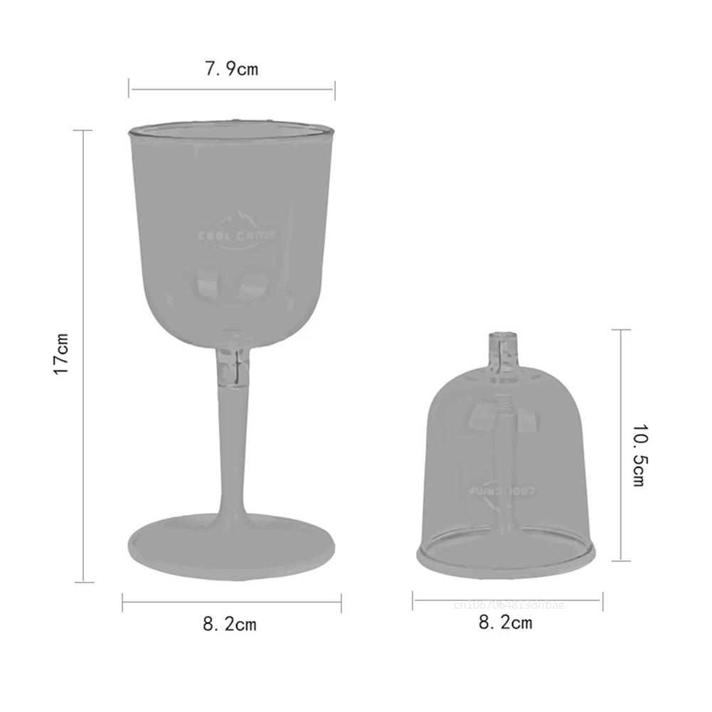 Outdoor Resin Collapsible Wine Glass Portable Detachable Plastic Wine Glasses Fall Resistance Reusable for Camping Tableware