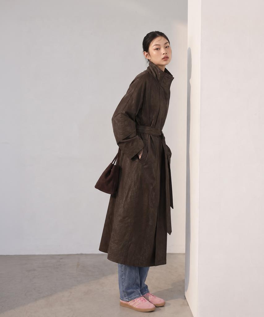 METAPHER Met Soft Paw Suede Long Coat 2 Colors