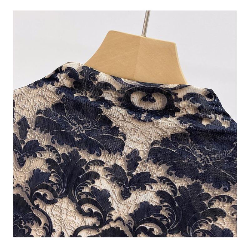 Благородный и Изысканный Трендовый и Модный Топ с Длинными Рукавами и Сеткой в качестве Базового Слоя