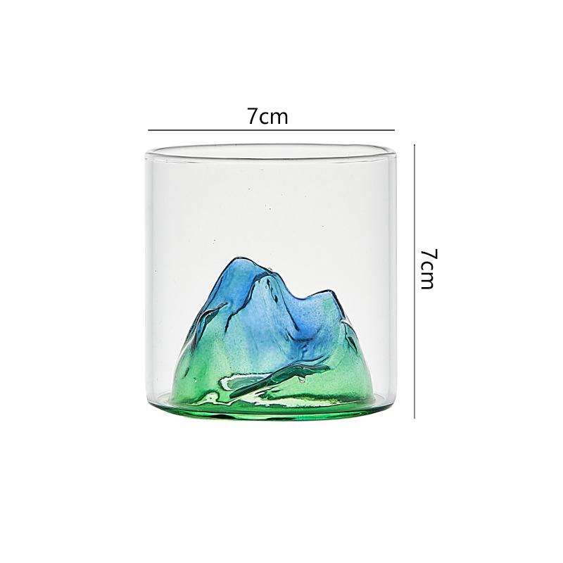 Стеклянная чашка в форме айсберга объемом 170 мл/320 мл, разноцветные стаканы для воды, термостойкая кружка для чая, персонализированные стаканы для питья, кофейная чашка