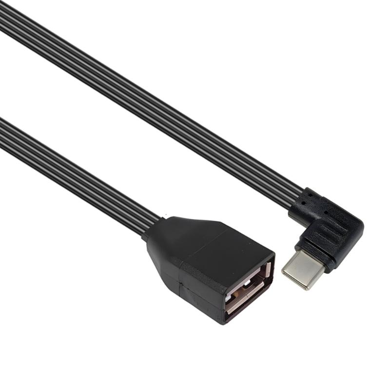 Плоский силиконовый OTG кабель-адаптер Type C на USB 2.0 для подключения флешек, кардридеров, мышей, клавиатур