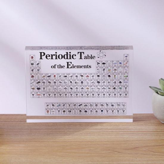 Прозрачная акриловая периодическая таблица элементов, орнамент, 83 вида реальных элементов и акриловая подставка, инструменты для изучения химии, диаграмма для